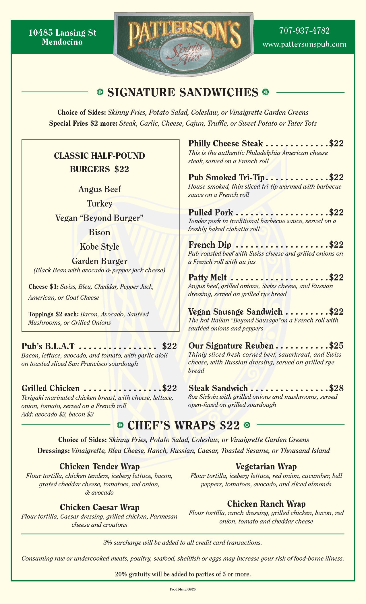 Pattersons Sandwiches